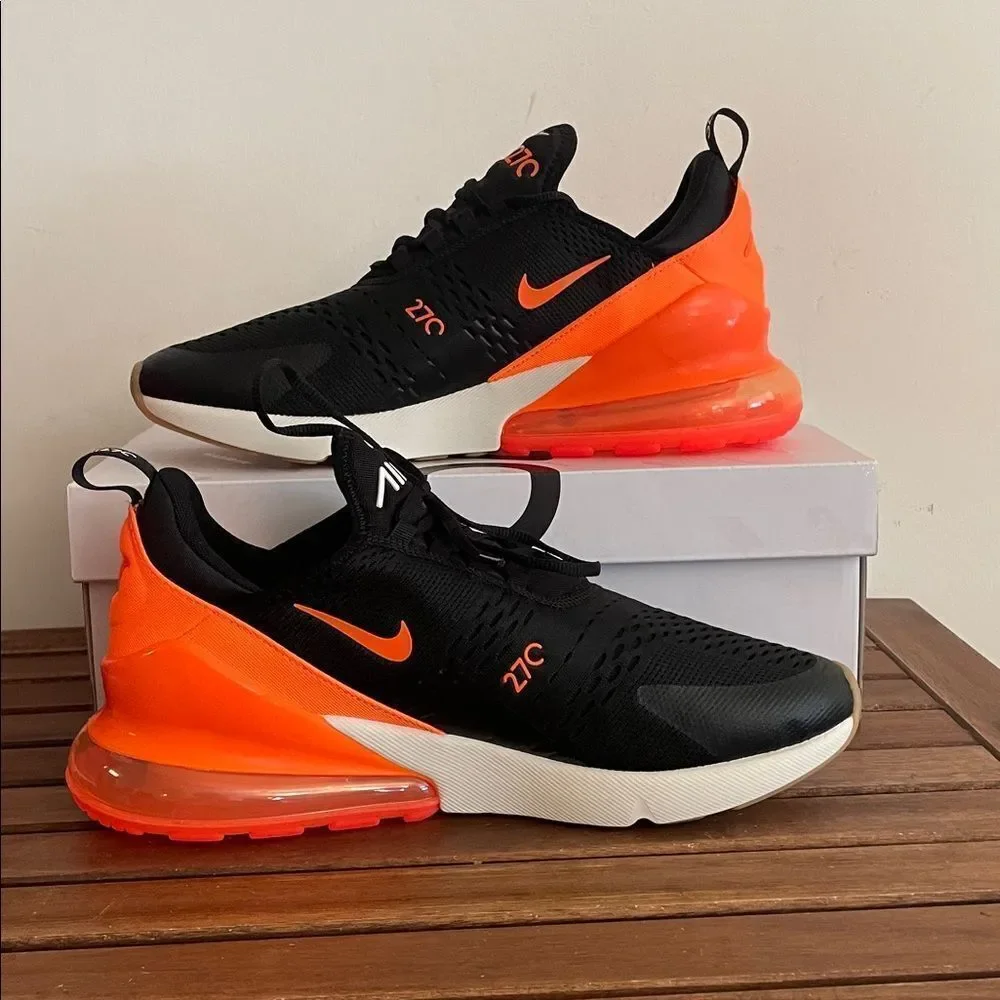 Nike Air Max 270 Black/Total Orange US Men Size 11.5/UK10.5/EU45.5(AH8050-030)
